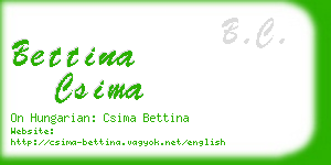 bettina csima business card